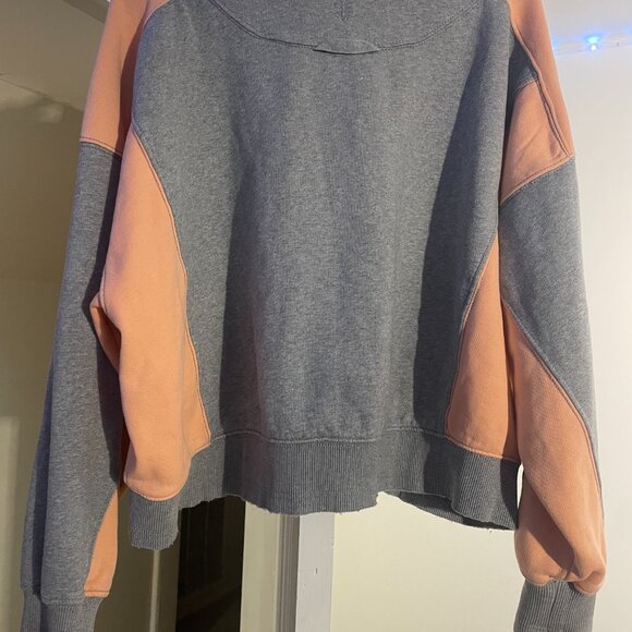 Free People Intercept Colorblock Oversized Pullover In Heather Grey Mellon. NWT! - Picture 6 of 6